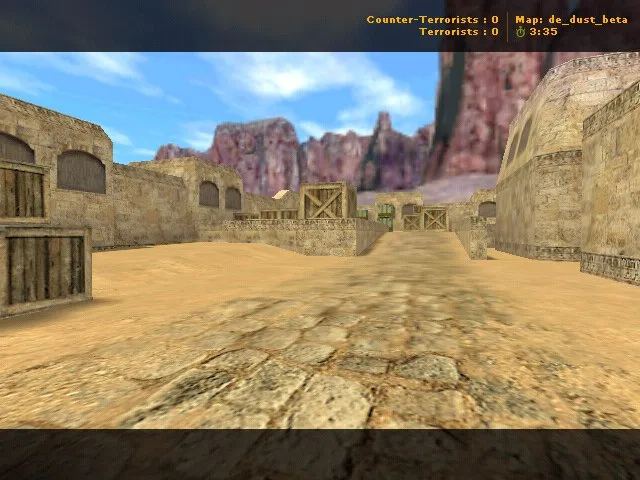 Скриншот  Карта de_dust_beta для CS 1.6: баланс сторон, точки, .nav для ботов и оптимизация wpoly/epoly