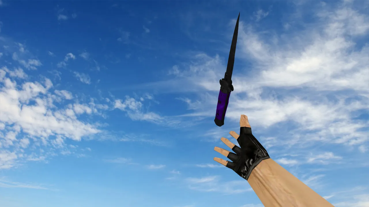 Скриншот Модель ножа «Стилет «Ультрафиолет»» v_ для CS 1.6: звуки, анимация осмотра, текстуры и настройка