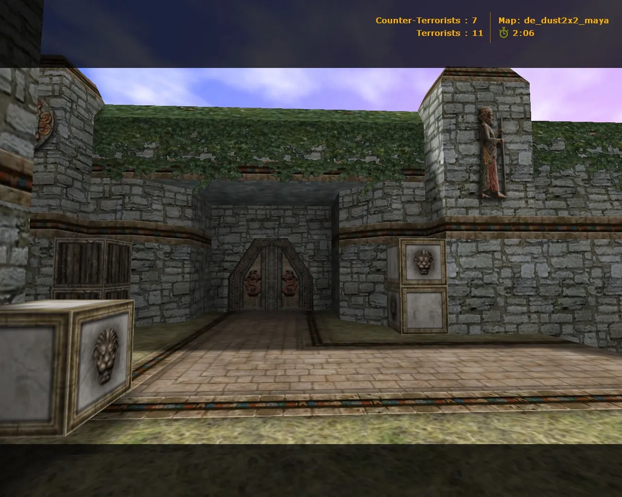 Скриншот  de_dust2x2_maya карта для CS 1.6: баланс сторон, точки, .nav, оптимизация wpoly/epoly