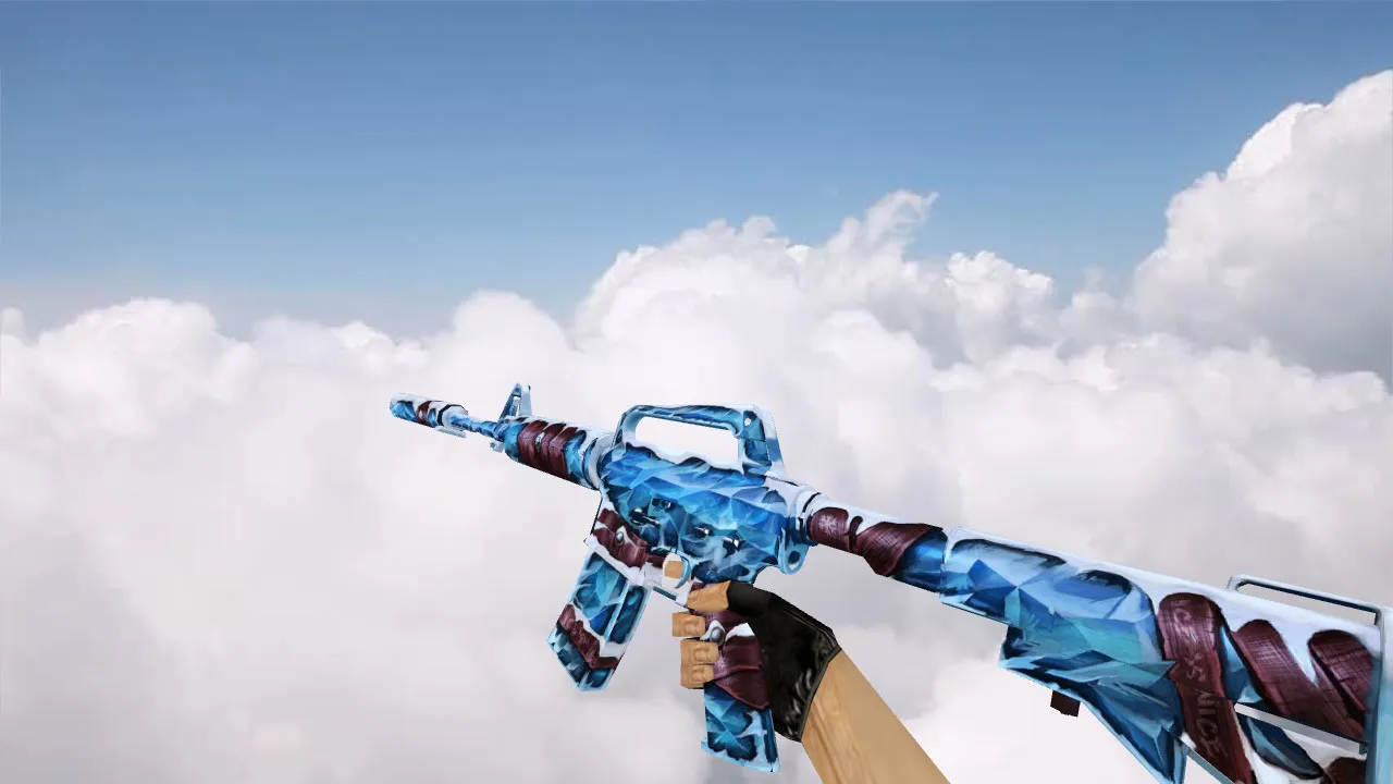 Скриншот Модель M4A1 Ice Vortex v_m4a1 p_m4a1 w_m4a1 для CS 1.6: звуки, анимация осмотра, качество текстур