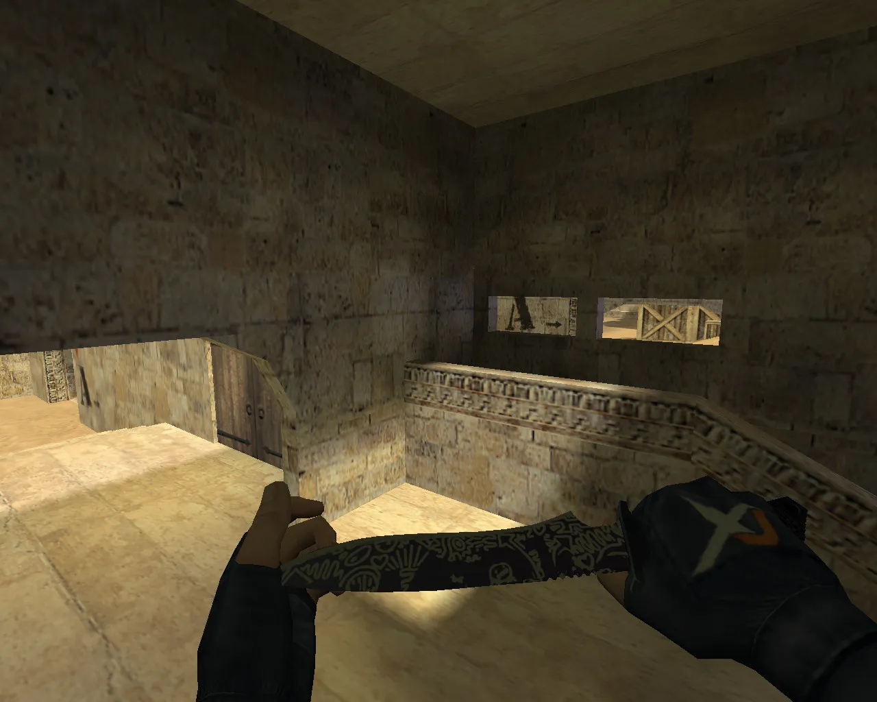 Скриншот  de_dustycache карта для CS 1.6: точки, ротации, .nav и оптимизация под 4554/8610