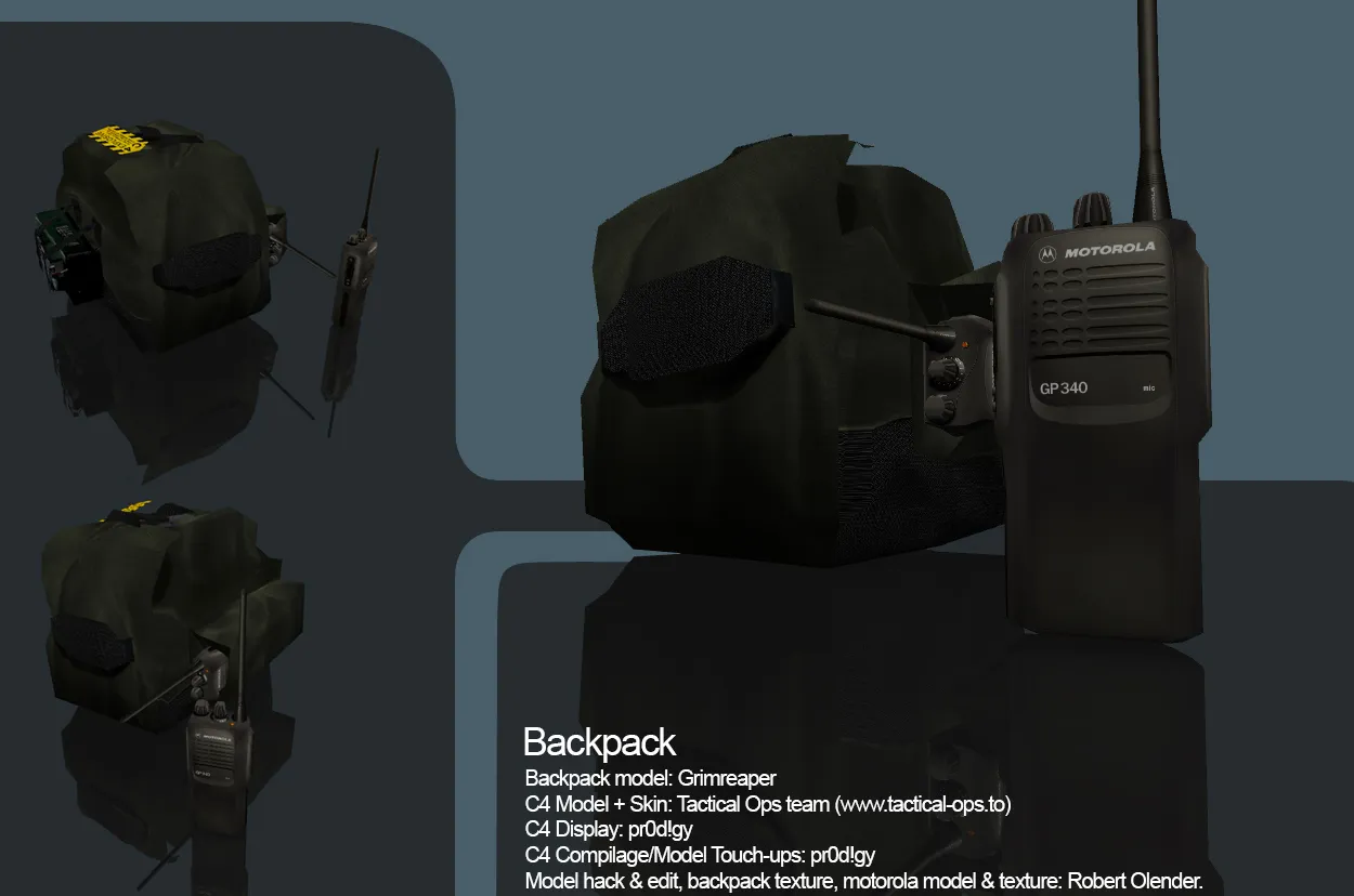 Скриншот Модель v_ BackPack Partial reskin and hack для CS 1.6: p_ и w_ файлы, звуки, анимации осмотра