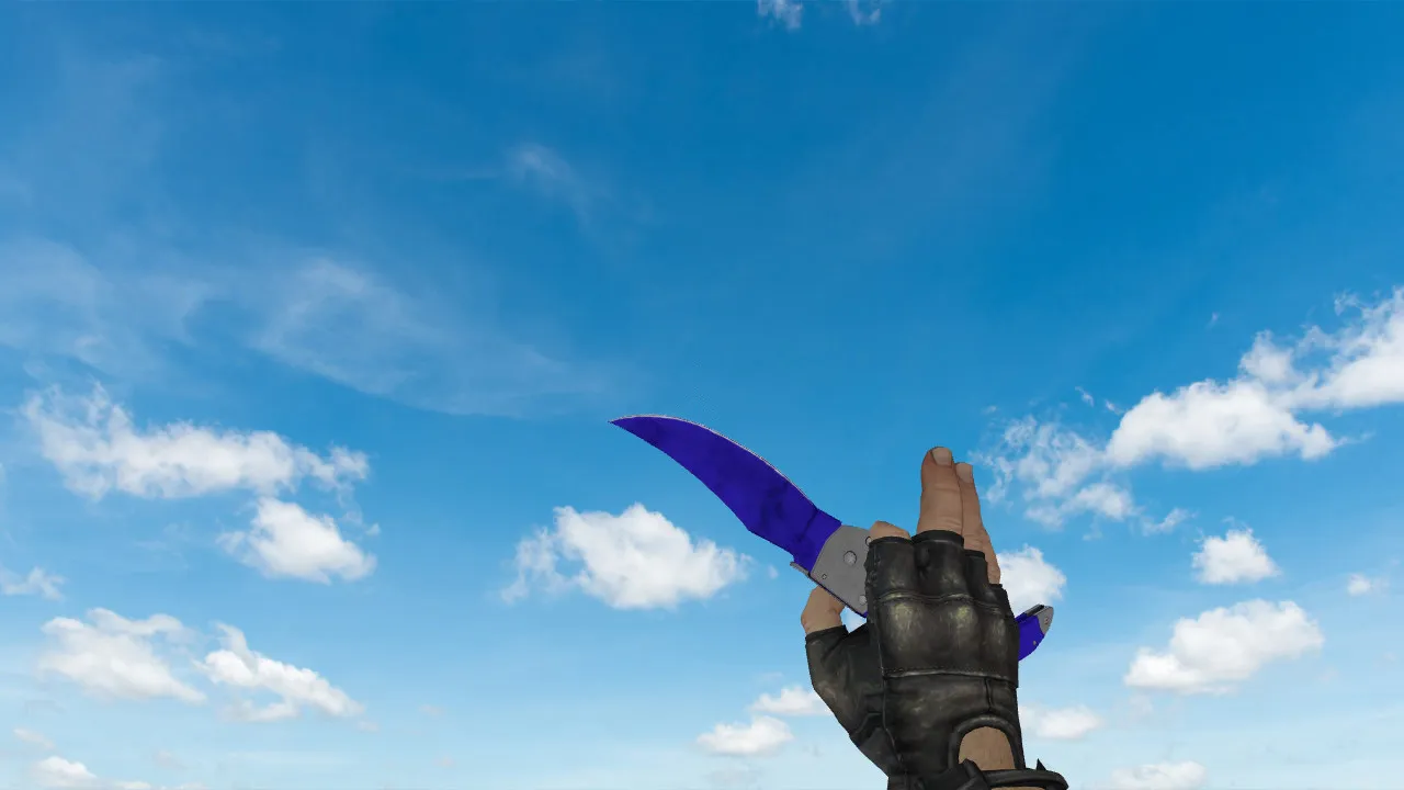 Скриншот Модель ножа «Falchion Sapphire» v_ для CS 1.6: звуки, анимация осмотра, качество текстур и точные хитбоксы