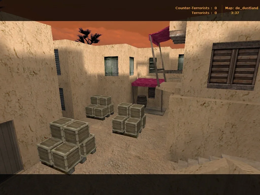 Скриншот  de_dustland — DE карта для CS 1.6: баланс сторон, точки под плент, .nav для ботов, оптимизация