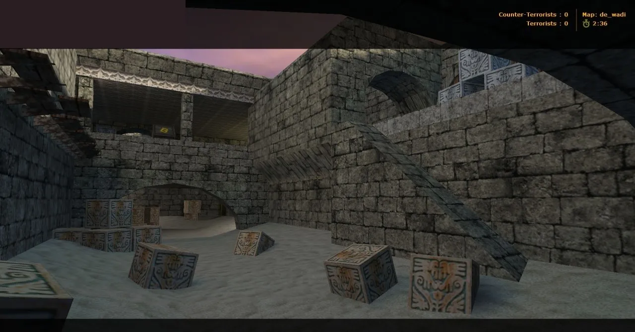 Скриншот  Карта de_wadi для CS 1.6 - Тактические возможности и особенности