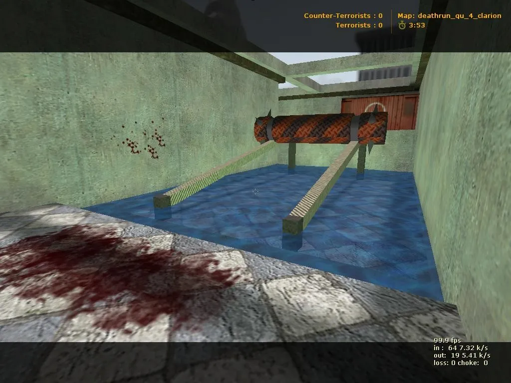 Скриншот  deathrun_qu_4_clarion для CS 1.6: правила, тактика за Т и КТ, точки, оптимизация и .nav