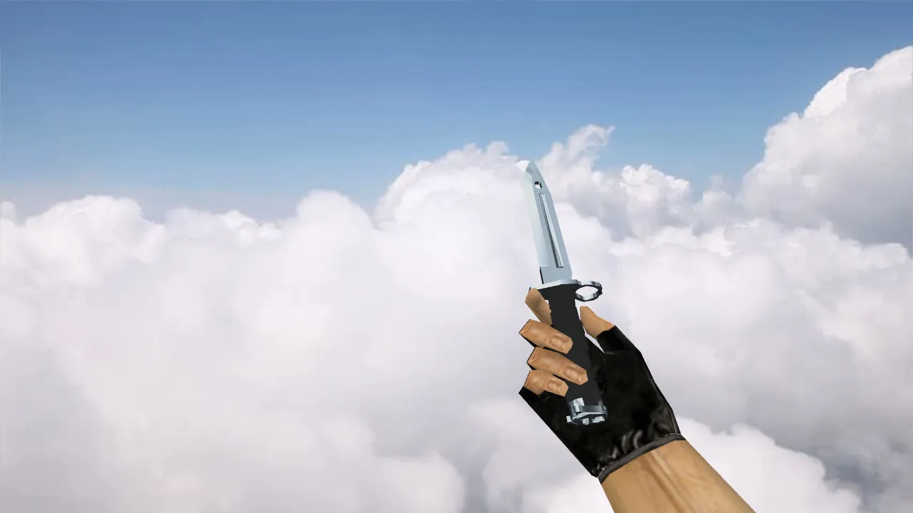 Скриншот Модель ножа Штык-нож «Серебряный хром» v_ p_ w_ для CS 1.6: звуки, анимация осмотра, текстуры