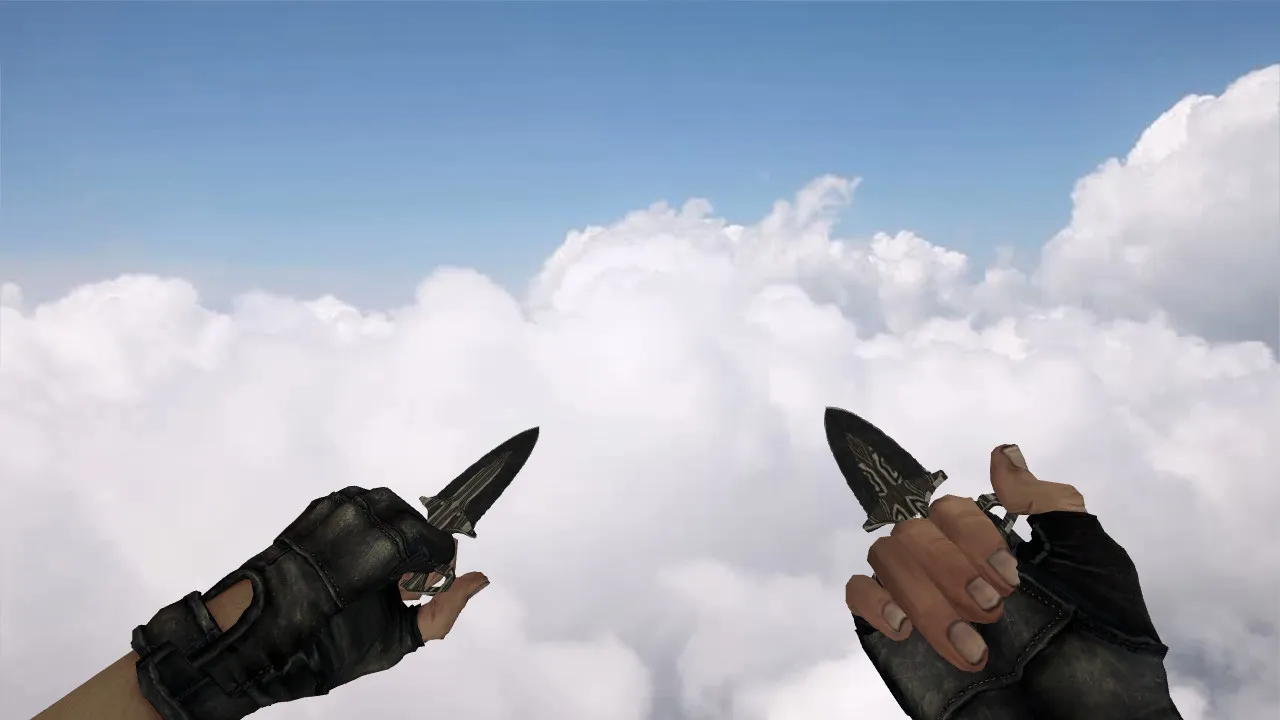 Скриншот Тычковые ножи «Черный глянец» v_ и p_ модели для CS 1.6: звуки, анимация осмотра, качество текстур