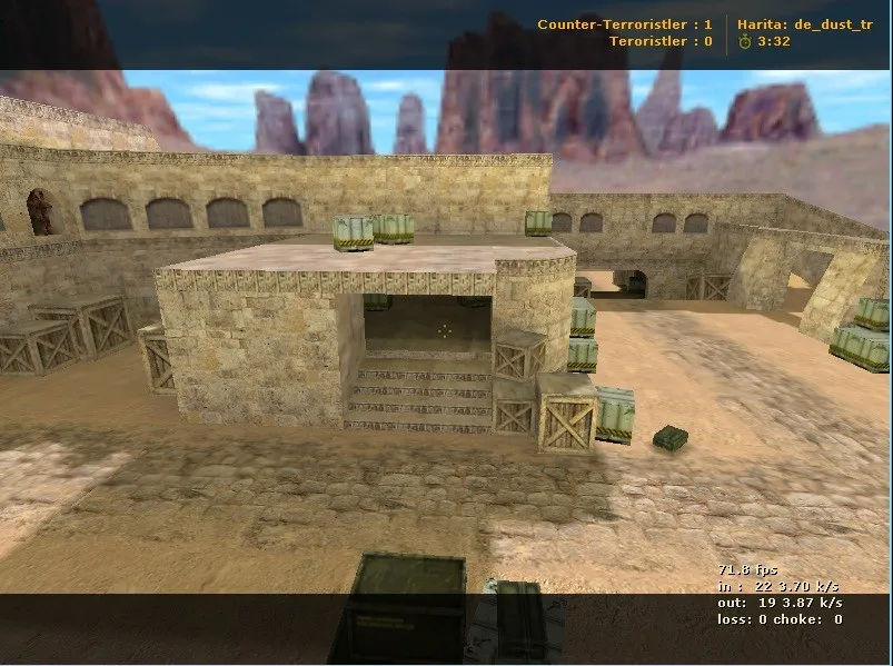 Скриншот  de_dust_tr для CS 1.6: тактика за терроров и спецточки, .nav для ботов, оптимизация карты