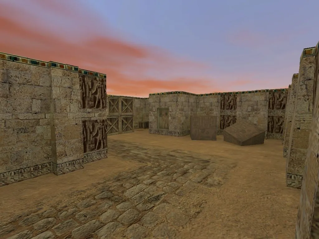Скриншот de_egypt для CS 1.6: тактика за CT и T, точки, .nav для ботов, оптимизация wpoly/epoly