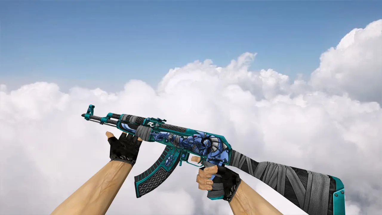 Скриншот Модель «AK-47 Anubis Blue» для CS 1.6 - Качество и Уникальность