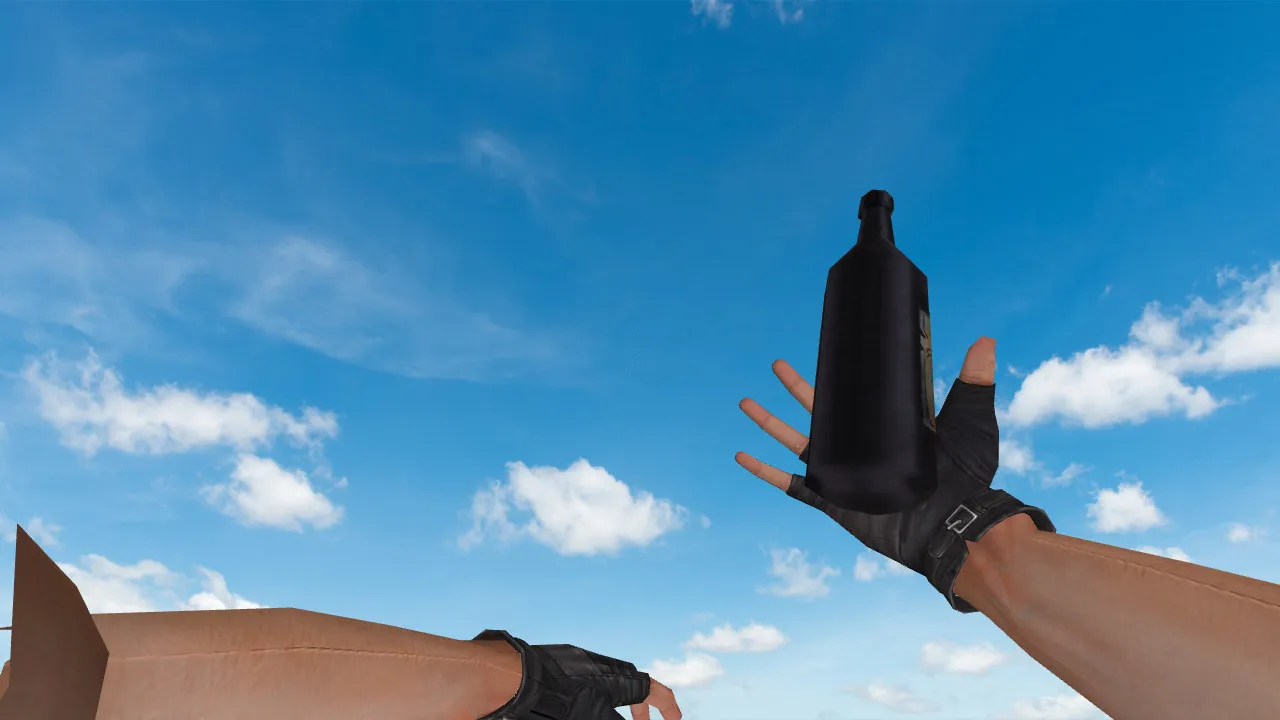 Скриншот  Модель «Bottle Grenade» для CS 1.6: v_ p_ w_ файлы, звуки, осмотр и текстуры гранаты