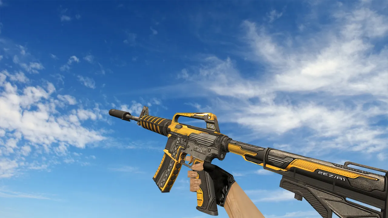 Скриншот Модель M4A1 Stinger v_m4a1p, p_m4a1p, w_m4a1 для CS 1.6: звуки, анимации осмотра и текстуры