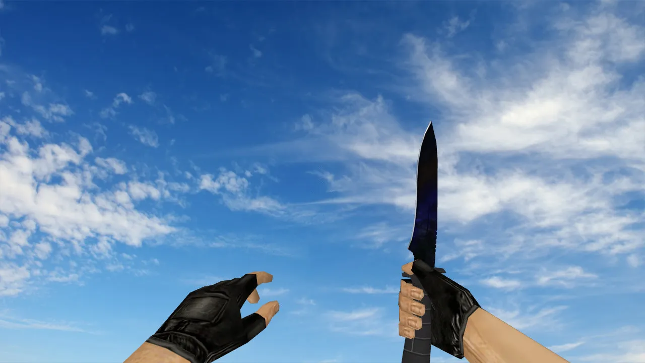 Скриншот Модель «Стандартный нож Blue Night» v_knife для CS 1.6: звук, анимация осмотра и качество текстур