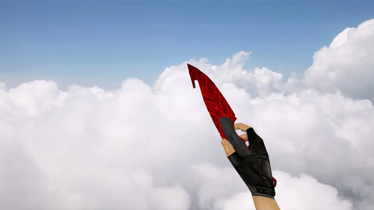 Скриншот Модель ножа «Gut Knife Ruby Red» для CS 1.6: v_ p_ w_ модели, звук, анимация осмотра и текстуры