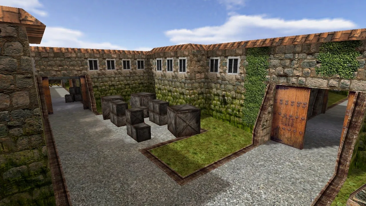 Скриншот  Карта de_caste для CS 1.6: тактика за Т и КТ, точки, .nav и оптимизация карты