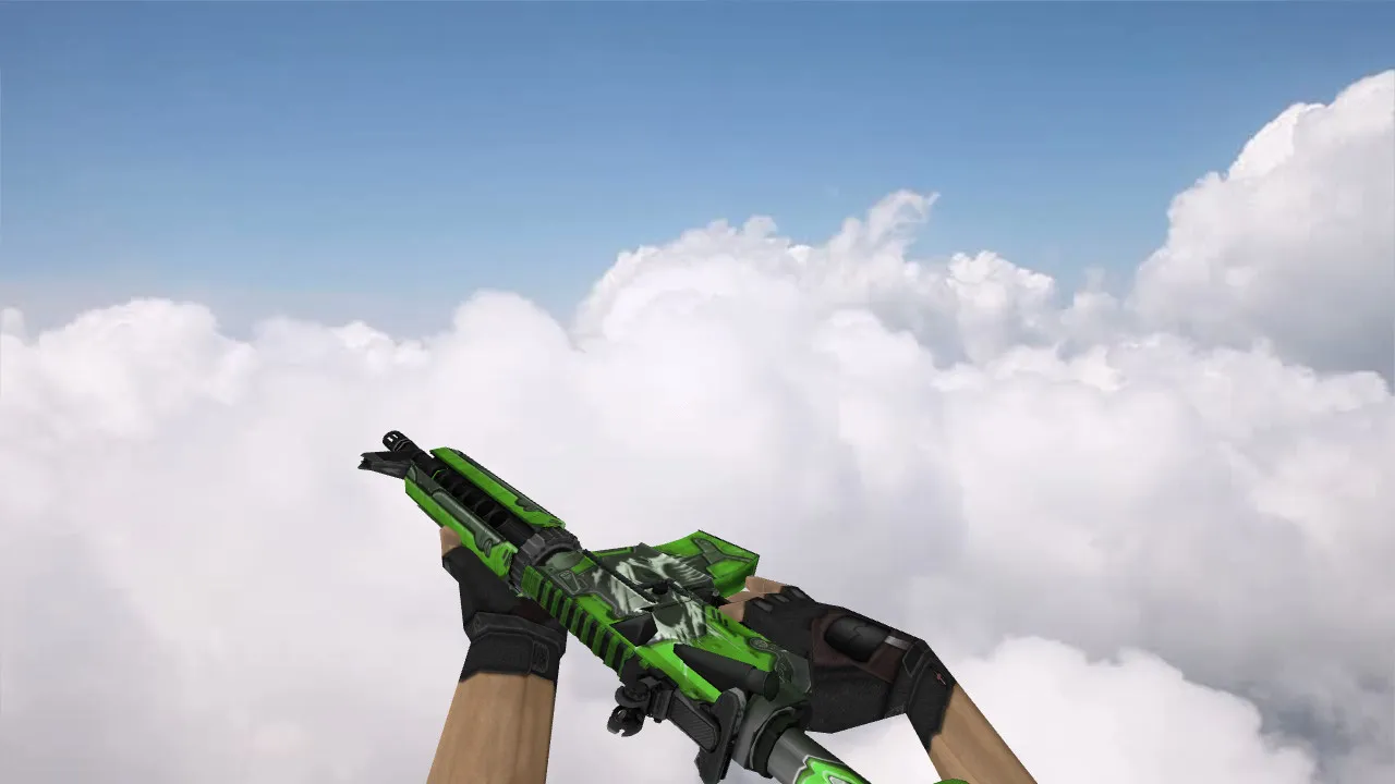 Скриншот Модель M4A4 War Green v_model для CS 1.6: p_ и w_ текстуры, звук, анимация осмотра и настройка