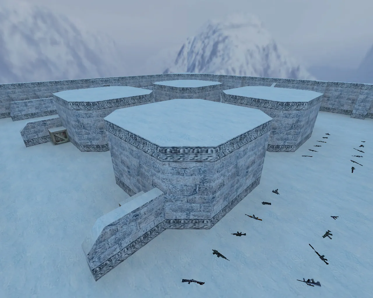 Скриншот  Карта fy_snow для CS 1.6: точки, раунды, .nav для ботов, оптимизация wpoly/epoly и настройка сервера