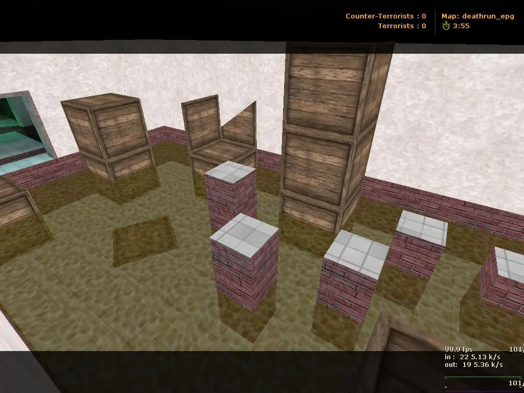 Скриншот  Карта deathrun_epg для CS 1.6: баланс сторон, точки, .nav для ботов и оптимизация wpoly/epoly