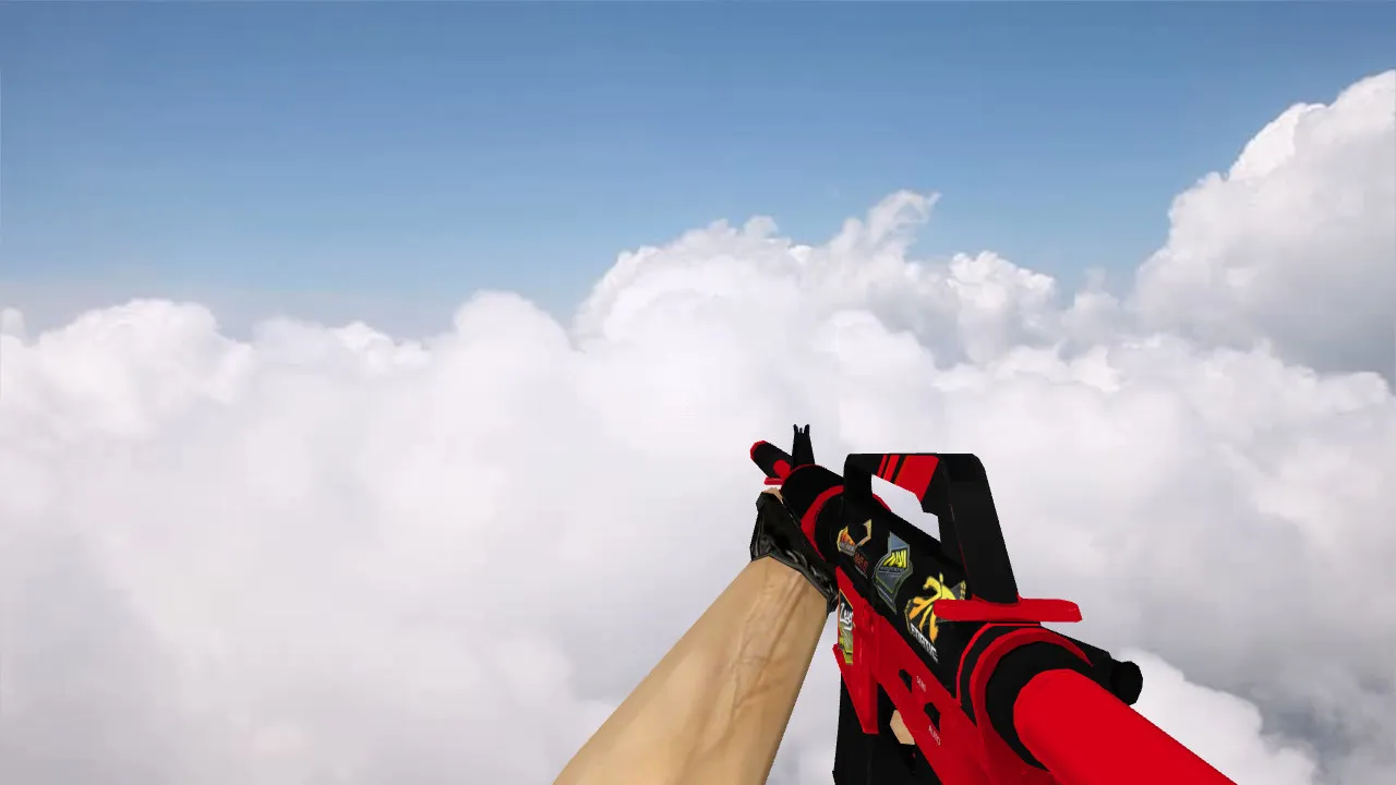 Скриншот Модель M4A1 Red Pleasure w Stickers для CS 1.6: v_ / p_ / w_ модели, звук, анимация осмотра