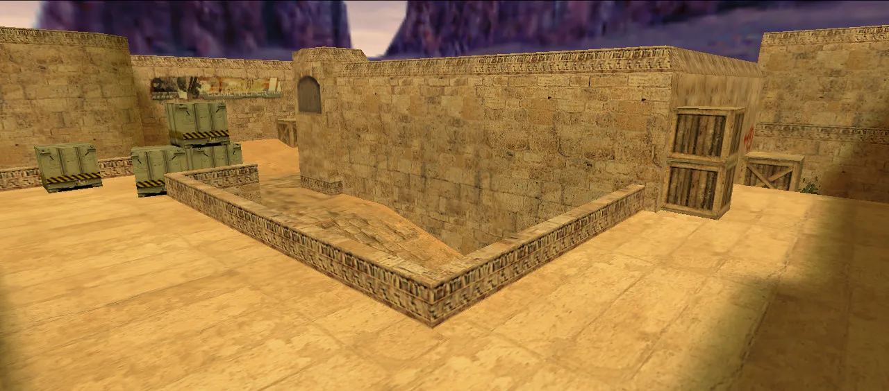 Скриншот  de_dust2_long_dawn для CS 1.6: баланс сторон, точки контроля и настройка ботов