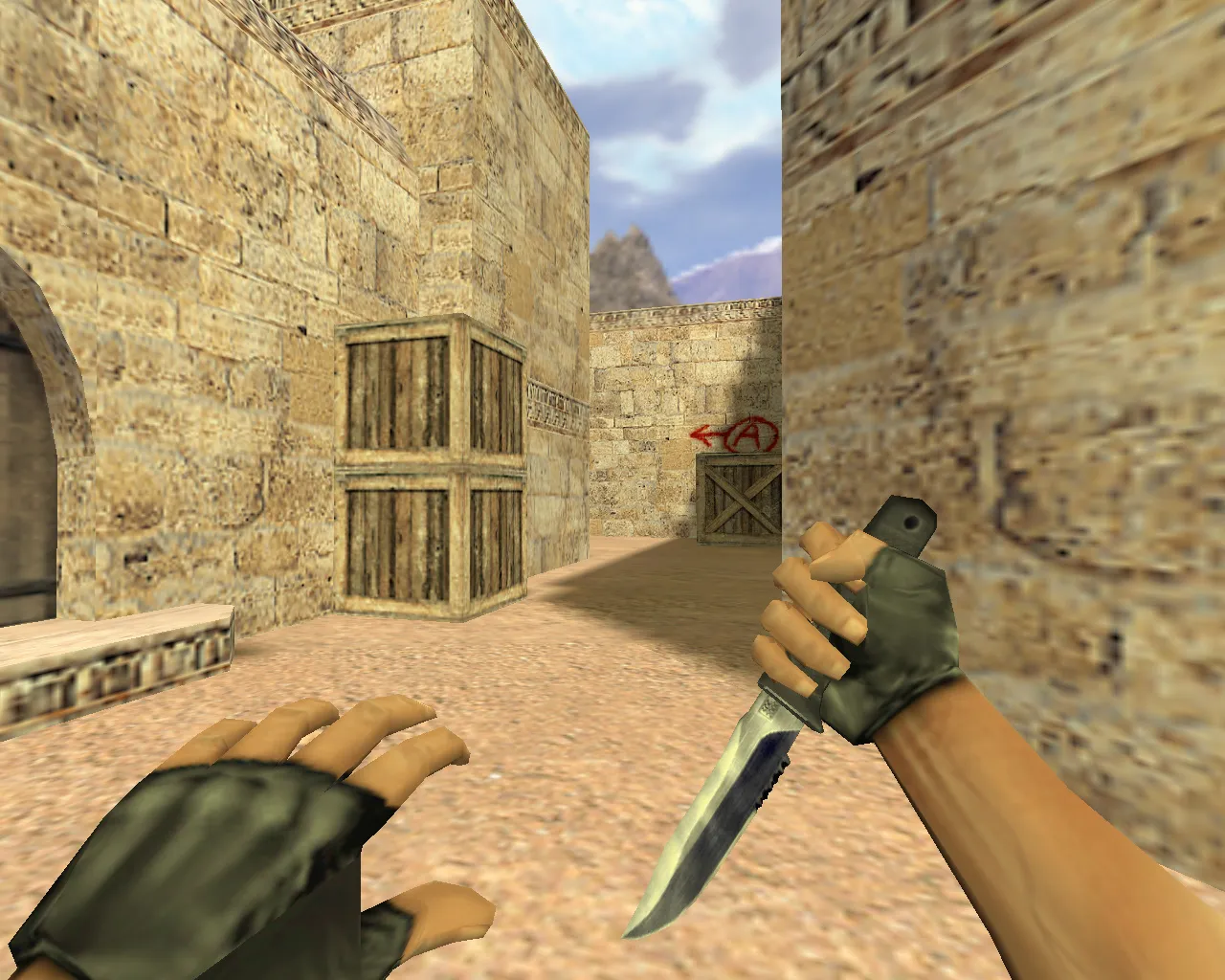 Скриншот Нож из CS 1.5 v_model для CS 1.6: анимация осмотра, звуки, текстуры и настройка