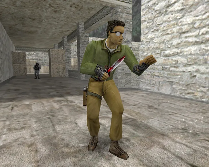 Скриншот Штык-нож M9 «Трещина» + «Перчатки спецназа | Кровавое кимоно» для CS 1.6: v_ и p_ модели, звук, анимации