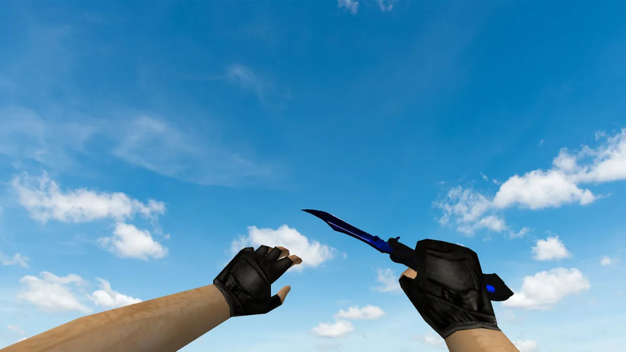 Скриншот Модель нож-бабочка «Волны-сапфир» для CS 1.6: v_, p_, w_, звук, анимация осмотра, текстуры