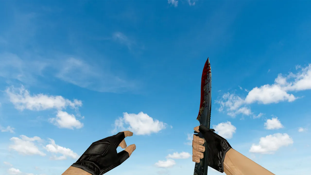 Скриншот Модель «Bloody Default Knife» для CS 1.6: v_ и p_ модели, звуки, анимация осмотра и качество текстур