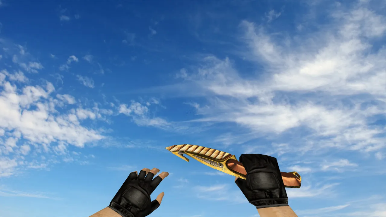 Скриншот Модель «Gut Knife Warmech» v_ модели и анимация осмотра для CS 1.6: звуки, текстуры, качество и настройка