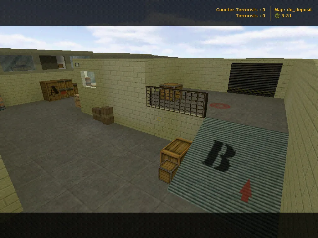 Скриншот  de_deposit для CS 1.6: точки, ротации, b-выходы и настройка для стабильного фпс