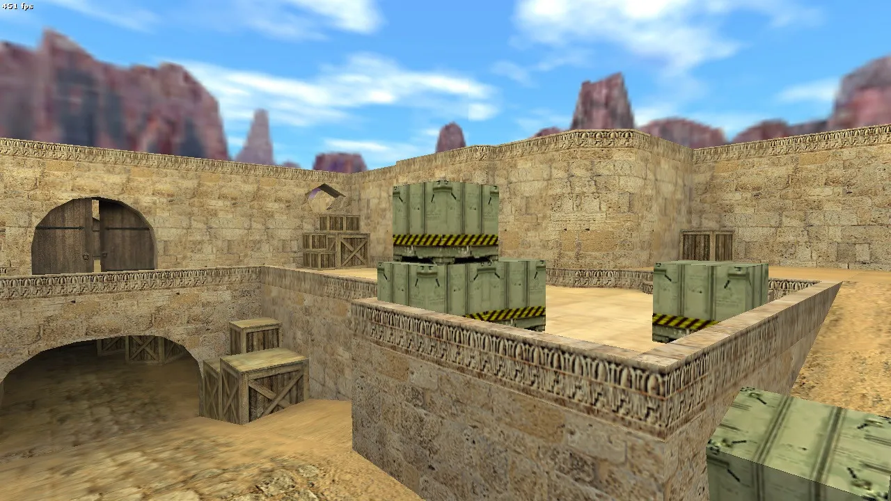 Скриншот Карта de_dust2_remix2020 для CS 1.6: тактика, баланс сторон, .nav и оптимизация wpoly/epoly
