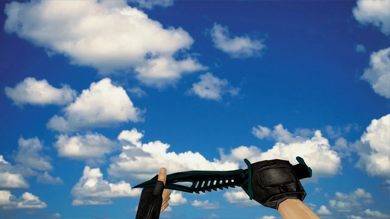 Скриншот Модель ножа Nautilus Pure Black v_ и p_ для CS 1.6: звуки, анимация осмотра, точные текстуры