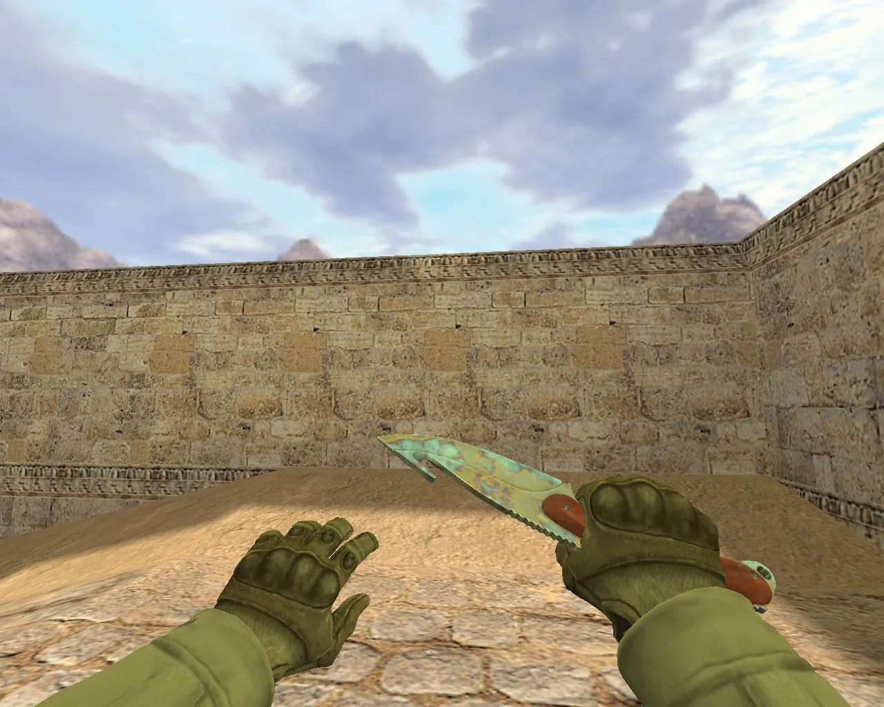 Скриншот Модель ножа «лезвие-крюк, поверхностная закалка» v_, p_, w_ для CS 1.6 — звуки, анимация осмотра