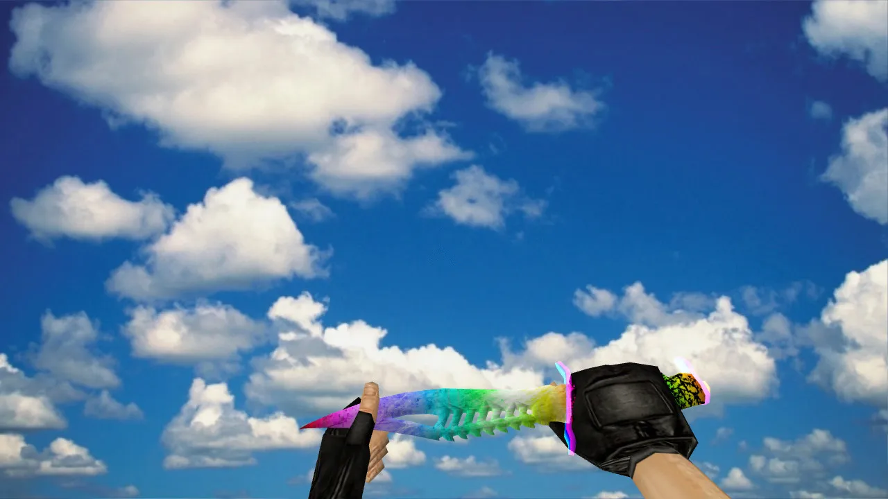 Скриншот Модель ножа «Nautilus Rainbow» v_ + w_ для CS 1.6: звук, анимация осмотра, текстуры и hitbox
