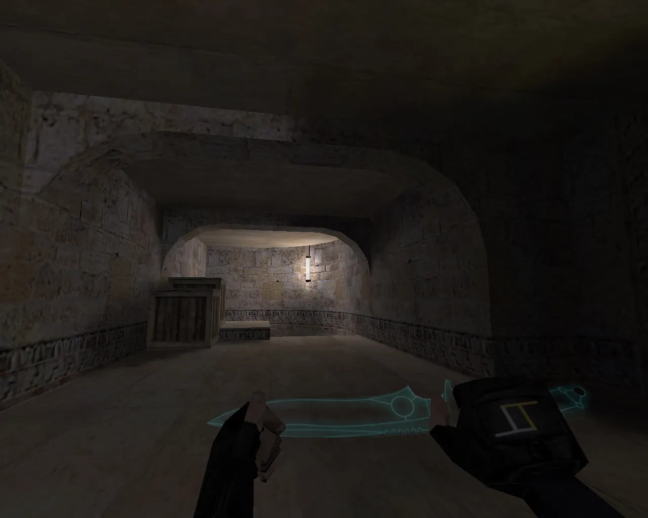 Скриншот Модель «Прозрачный нож ТРОН» v_knife p_knife w_knife для CS 1.6: звуки, анимация осмотра и текстуры