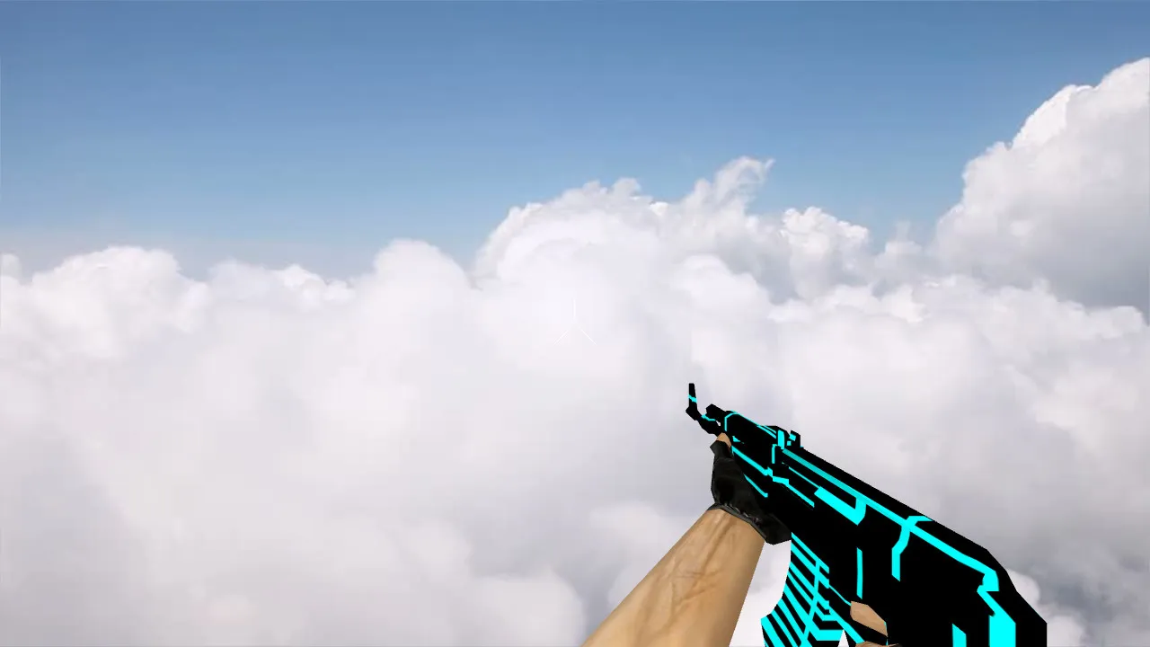 Скриншот Модель «Default AK-47 Blue Lines» v_model для CS 1.6: звуки, анимация осмотра, текстуры и качество