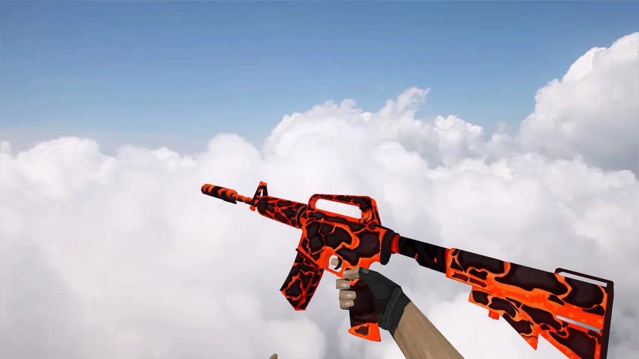 Скриншот Модель M4A1 Magma Strike для CS 1.6: v_, p_, w_ файлы, звуки, анимация осмотра и качество текстур