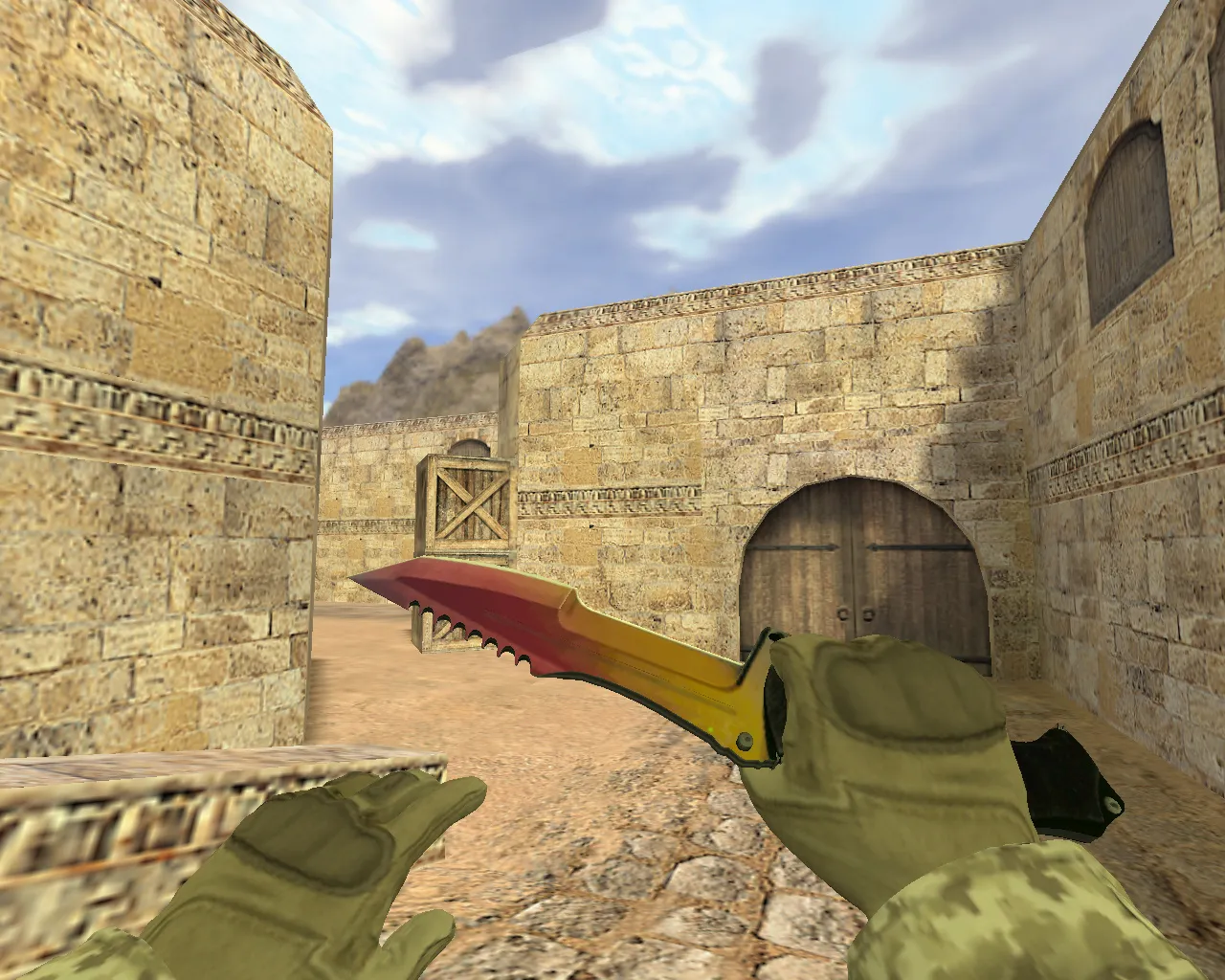 Скриншот Модель ножа «Охотничий нож Градиент» v_, p_, w_ для CS 1.6: звуки, анимация осмотра и текстуры