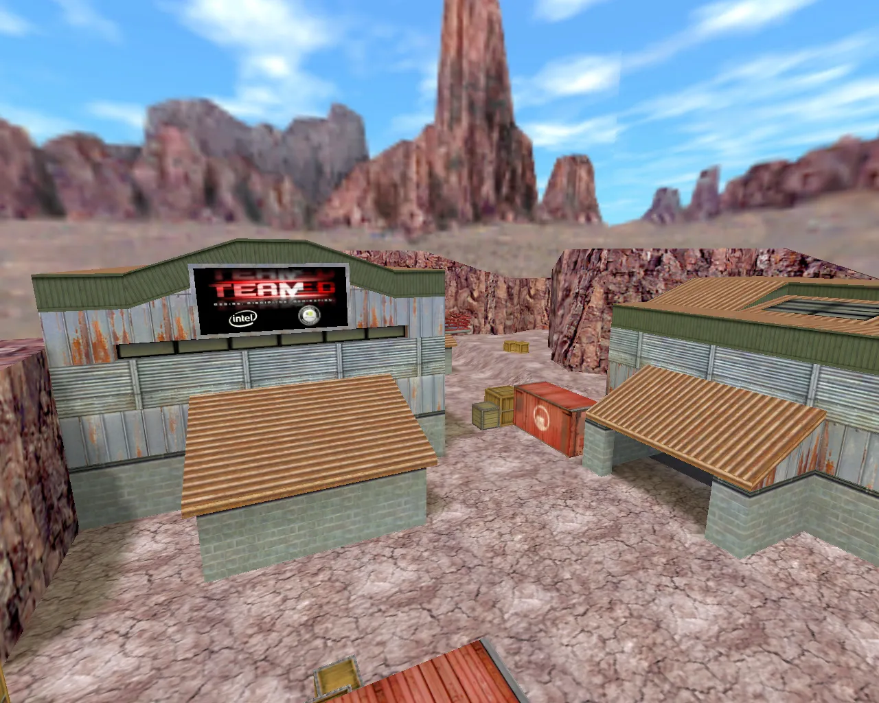 Скриншот  Карта 3d_aim_nuke для CS 1.6: тренировка прицела, точки спавна, навигация для ботов и оптимизация