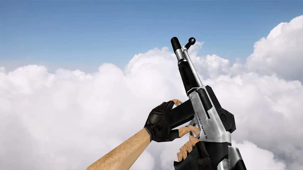 Скриншот Модель v_ak47 «Handheld Laser Cannon» для CS 1.6: p_ak47, w_ak47, звуки, анимация осмотра и качество текстур