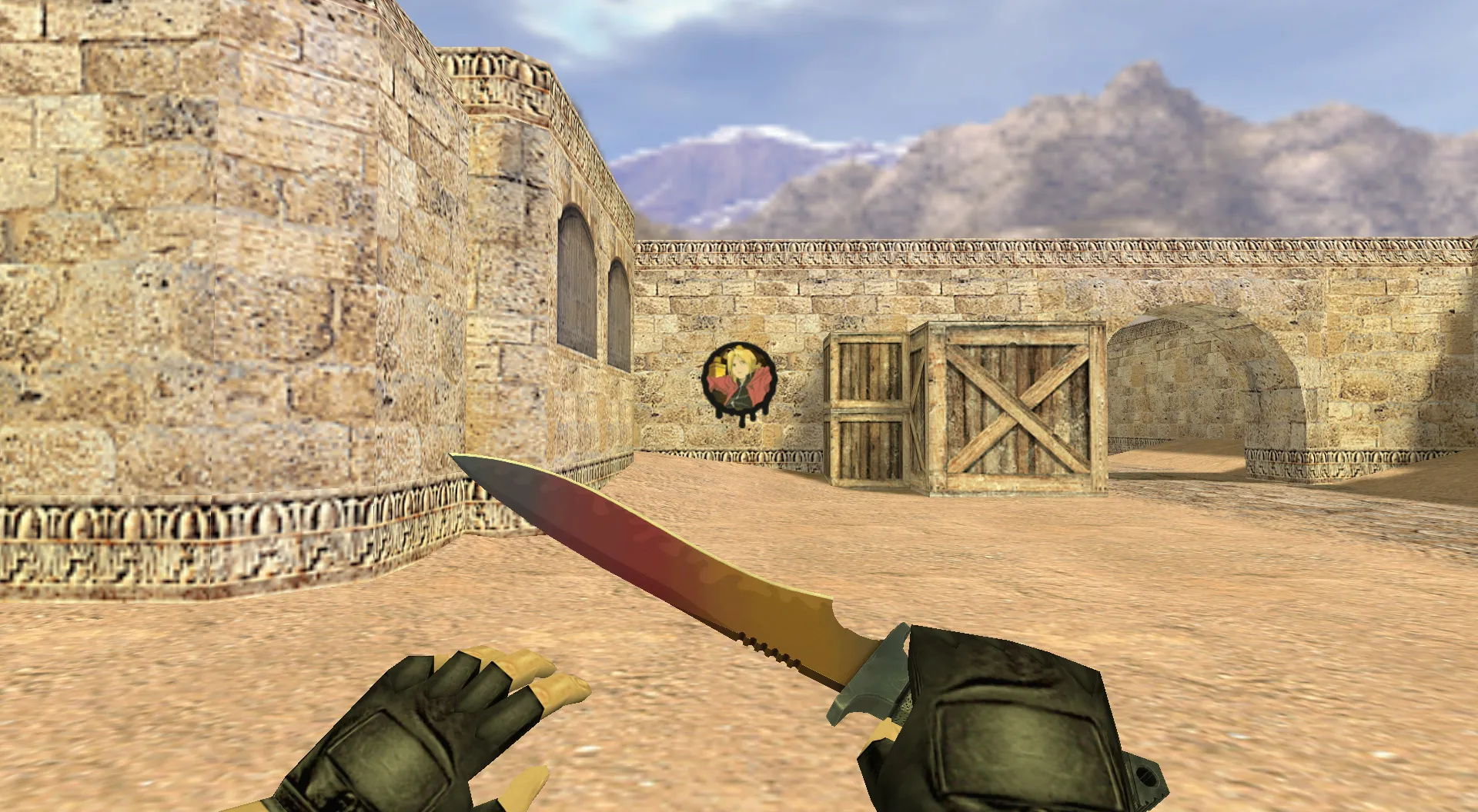 Скриншот Граффити «Эдвард Элрик» для CS 1.6 - Уникальный стиль в игре