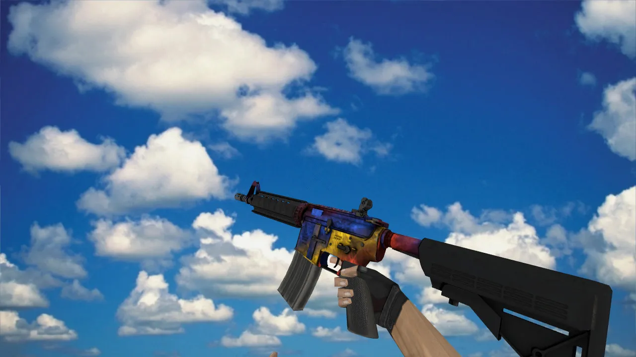 Скриншот v_m4a1 М4А1 «Мраморный градиент» — модель оружия для CS 1.6: звуки, анимации осмотра, текстуры