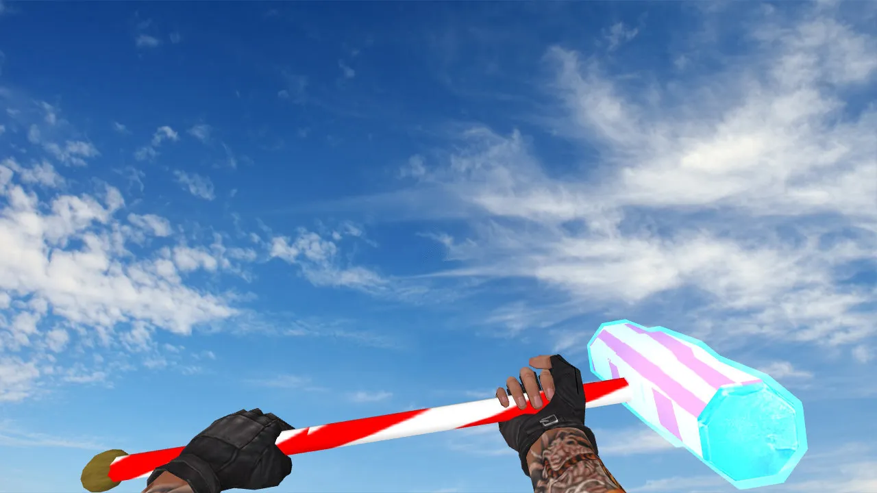 Скриншот Модель ножа «Hammer Candy» v_ модели для CS 1.6: звуки, анимация осмотра, текстуры и четкость в игре