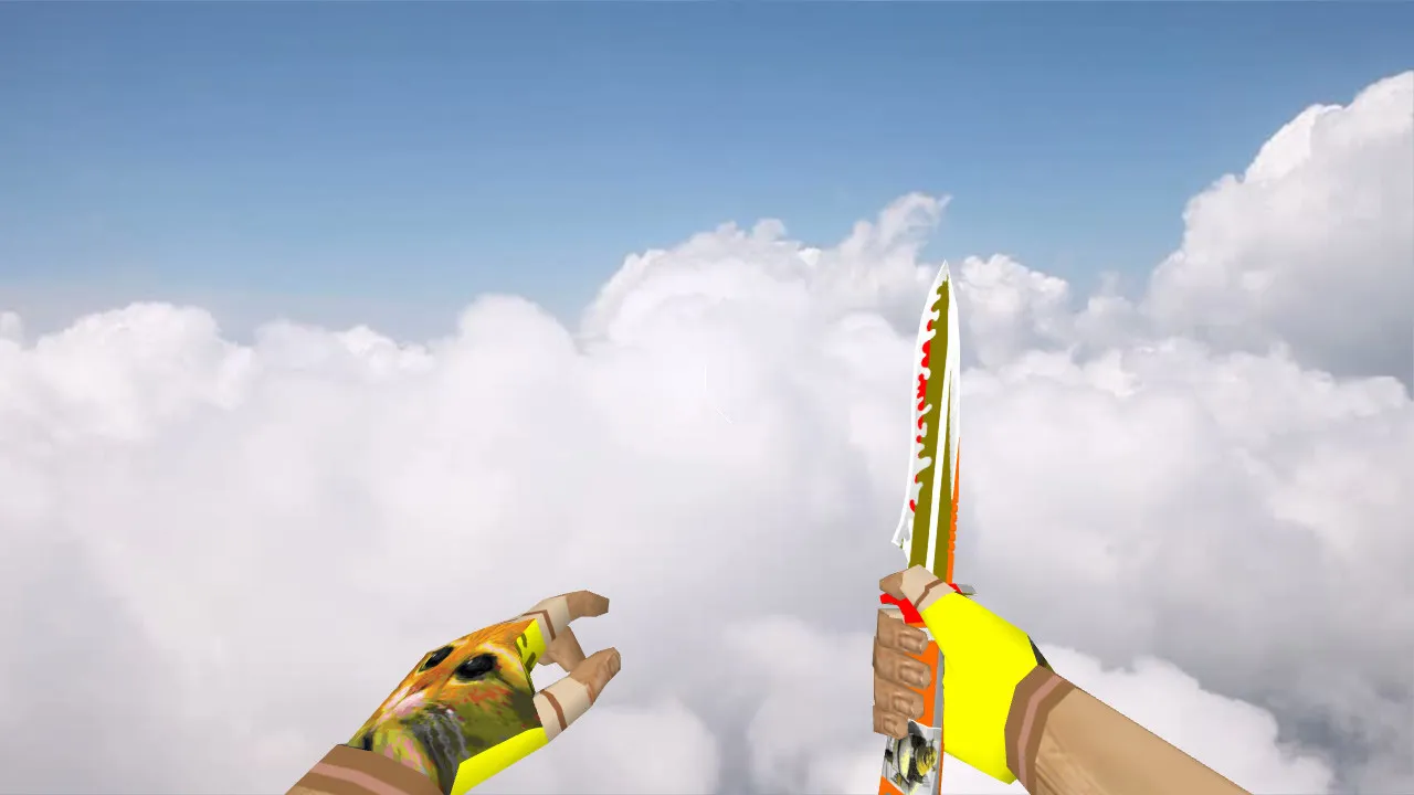 Скриншот  Модель Default Knife Shrek для CS 1.6: v_, p_, w_ нож, звук, анимация осмотра, качество текстур