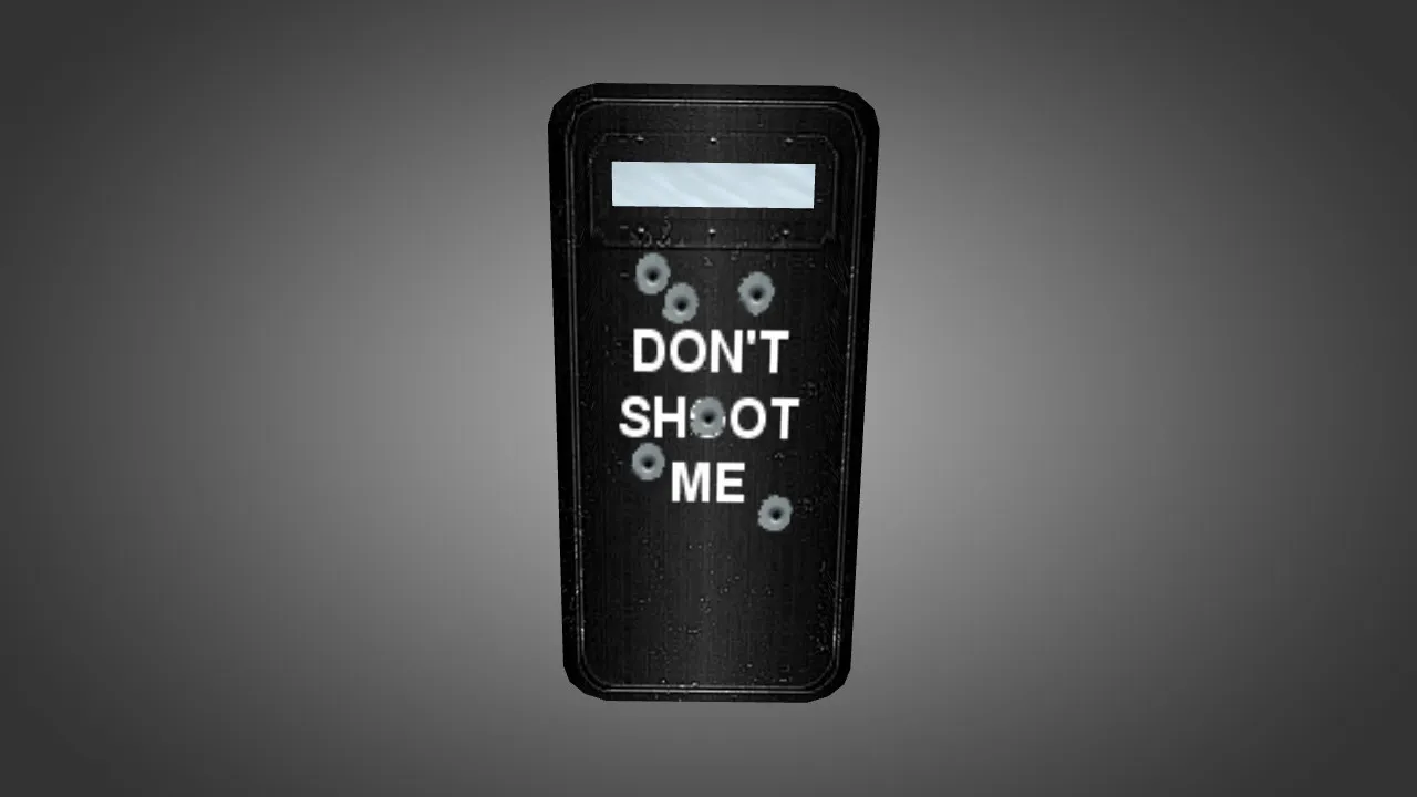 Скриншот Модель «Black and Silver Riot Shields» (v_, p_, w_) для CS 1.6: текстуры 1024x1024, анимация осмотра и звуки