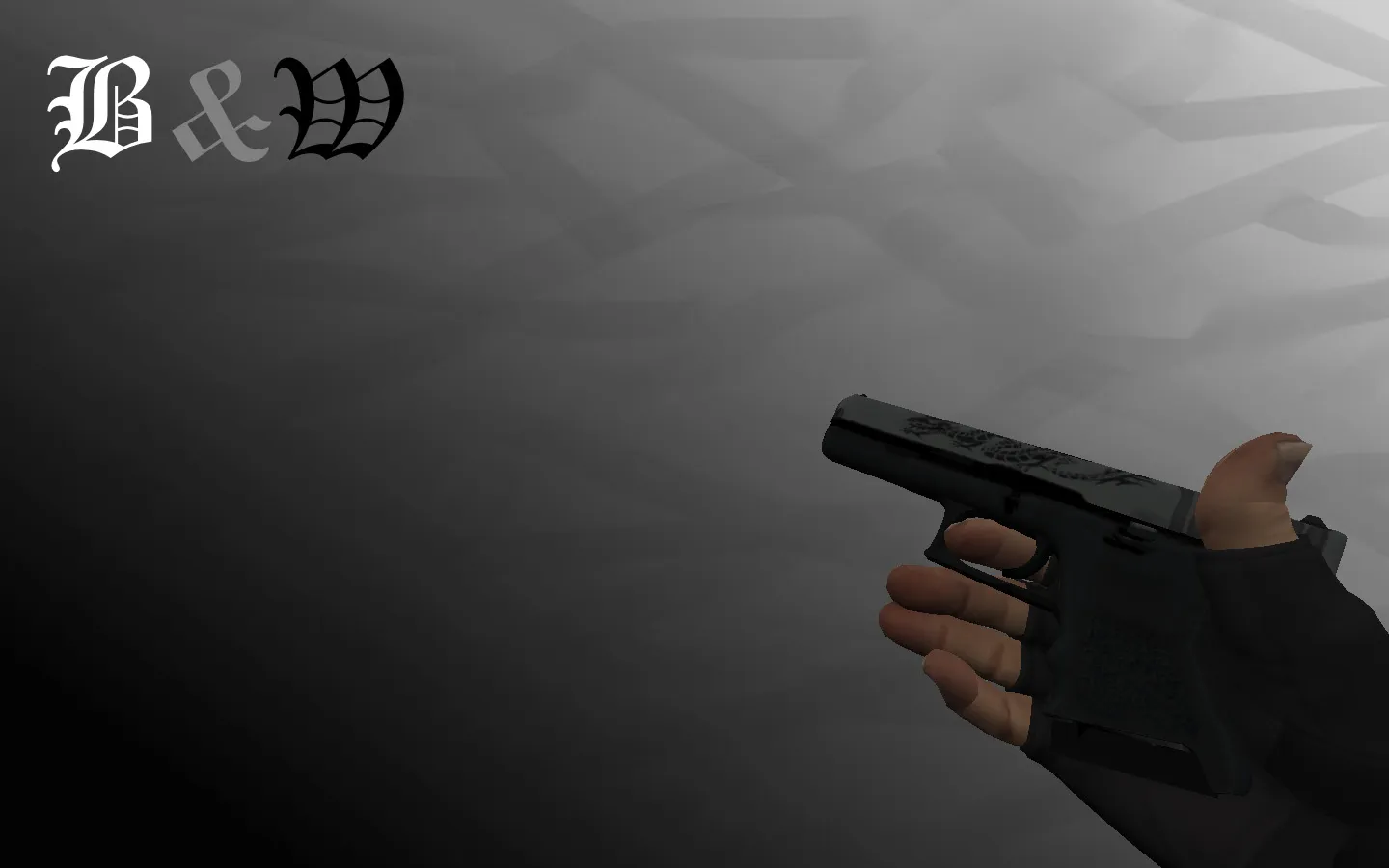 Скриншот Инвентарь «Монохром» для CS 1.6: пак оружия с автоматической анимацией осмотра, звуками и черно-белыми скинами