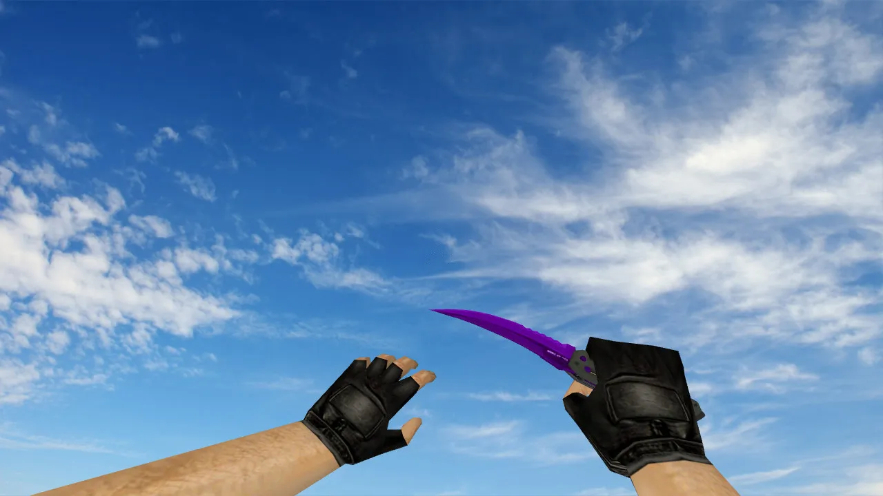 Скриншот Модель v_ Flip Knife Purple Oil для CS 1.6: p_ w_ нож, звуки, анимация осмотра