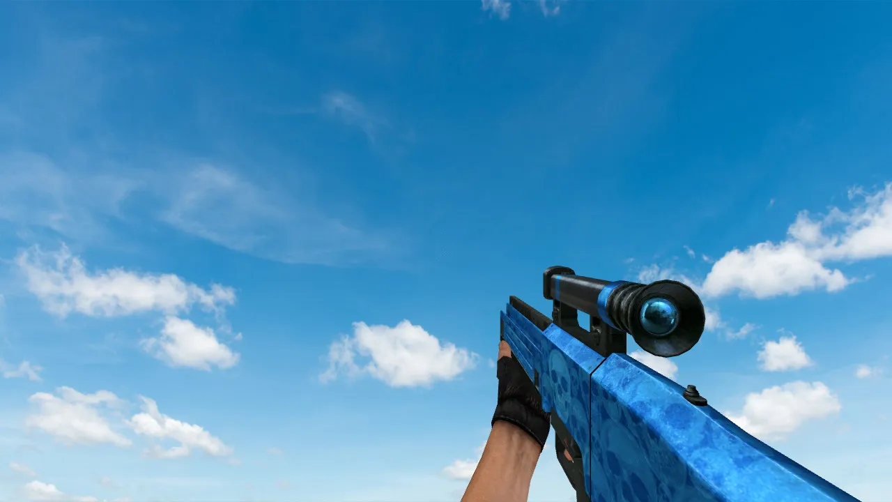 Скриншот Модель HK G11 Default Blue Skull для CS 1.6 - Уникальный стиль и качество
