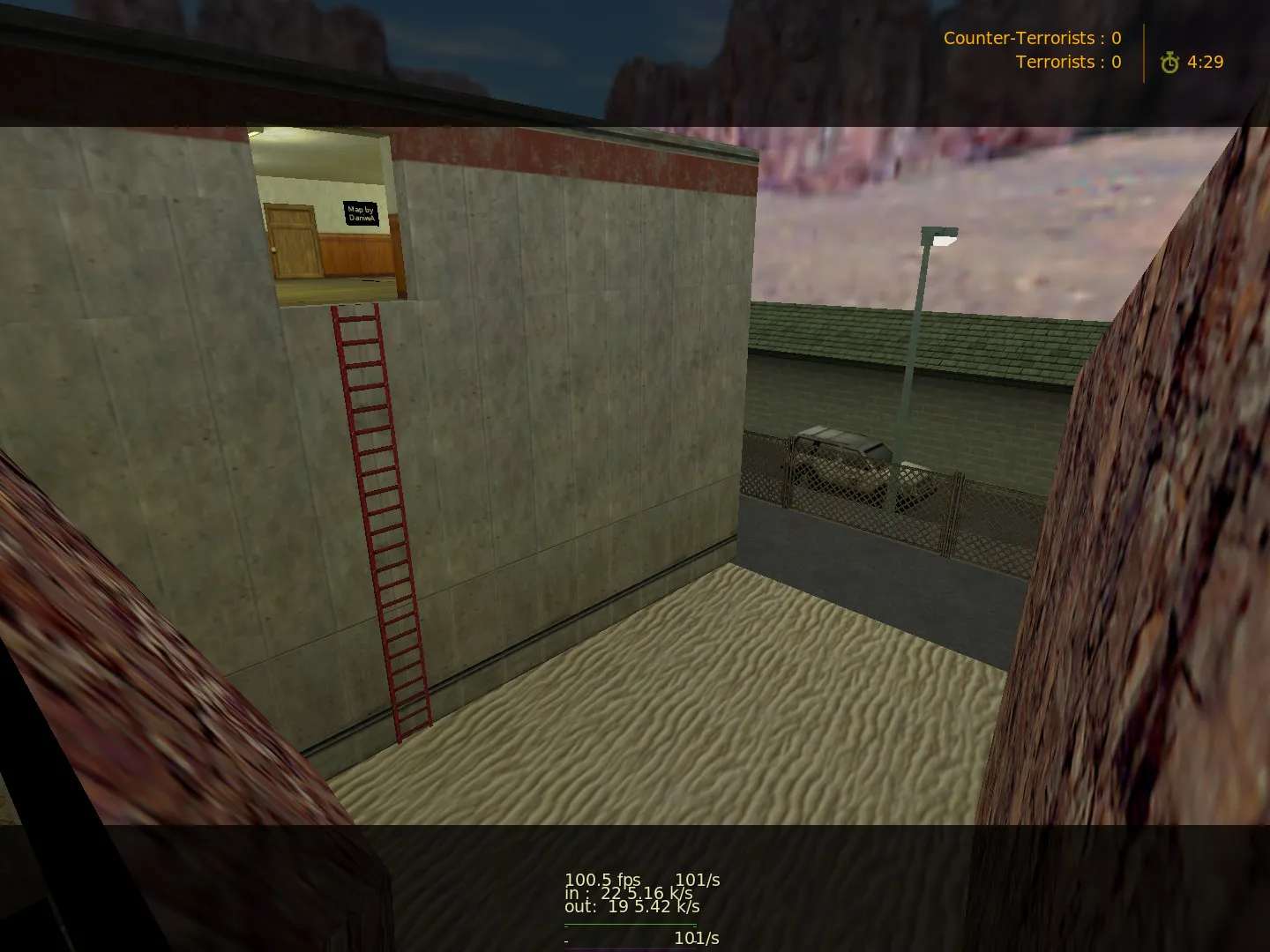 Скриншот  Карта «de_hightech_v5» для CS 1.6: баланс сторон, точки под плент и обходы, оптимизация wpoly/epoly